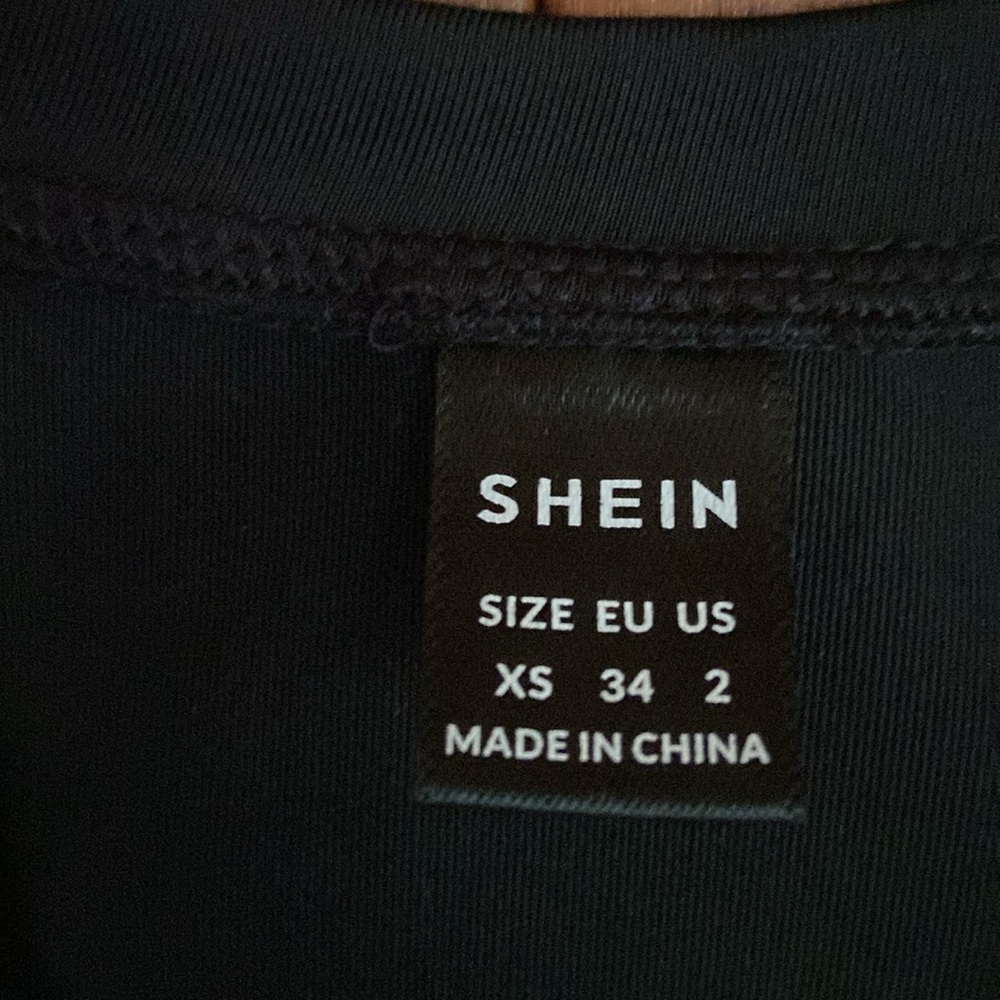 SHEIN Black Top with Pink Text - Picture 2 of 5